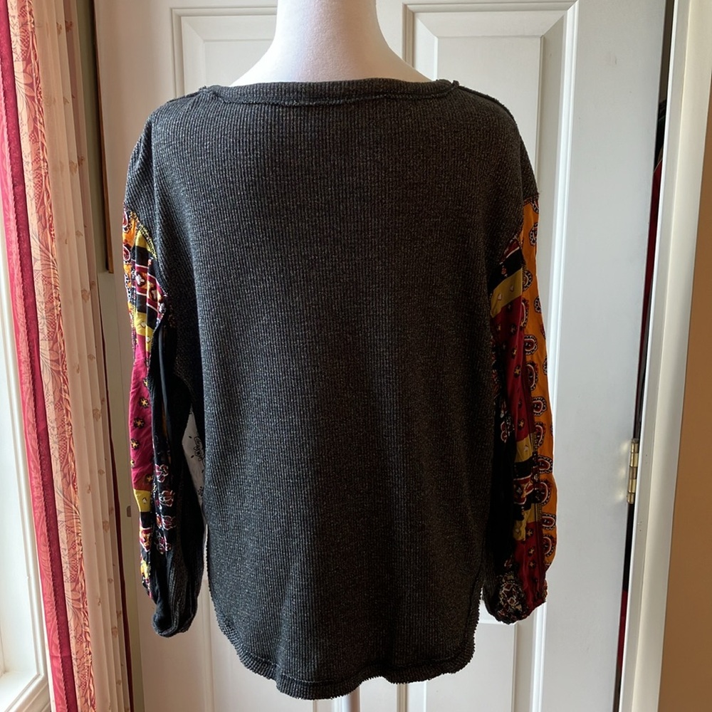 Chelsea & Theodore Waffle Knit Top with Boho Sleeves - Picture 2 of 12